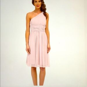 Donna Morgan Baby Pink off the Shoulder Dress